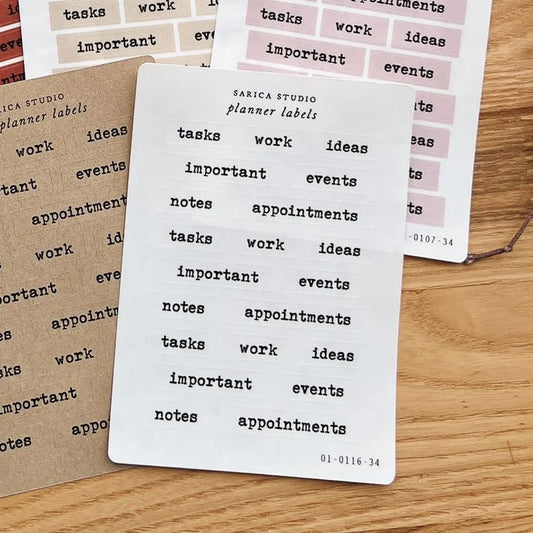 Clear Planner Labels Sticker