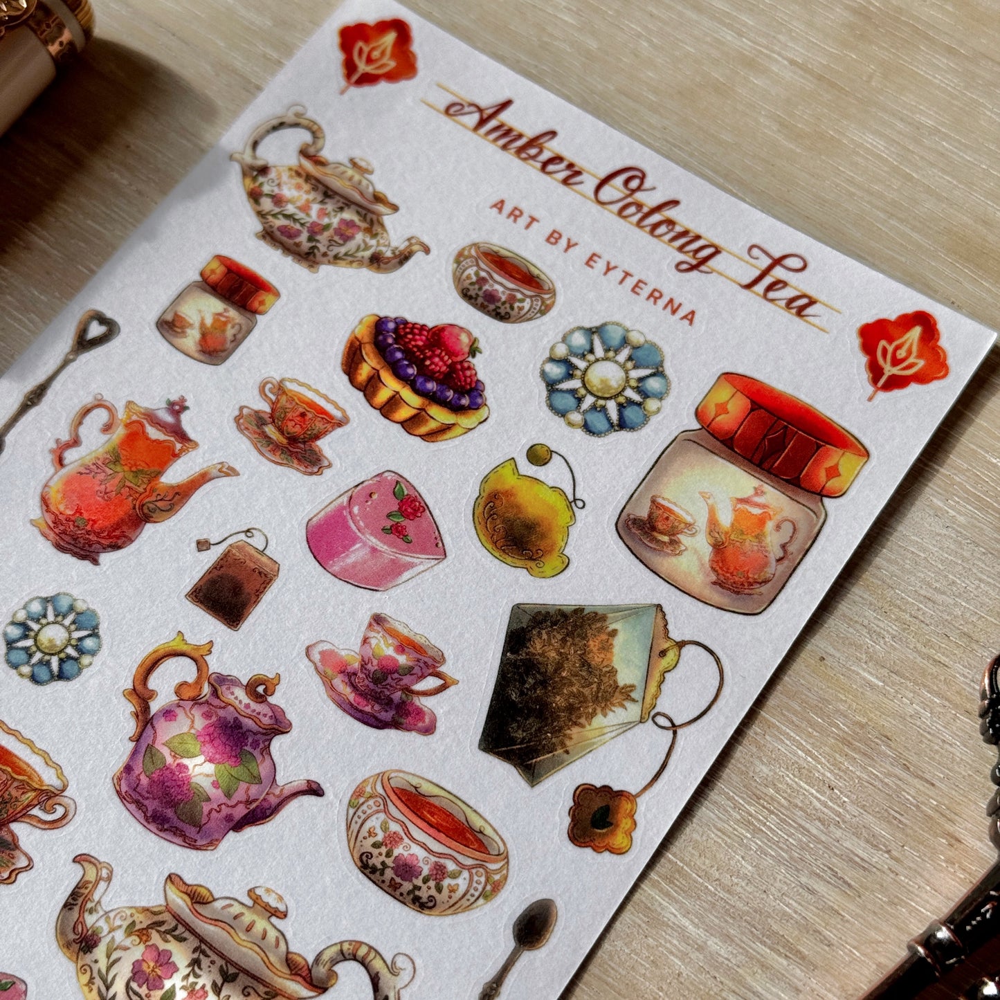 [Exclusive] Amber Oolong Tea Sticker Sheet