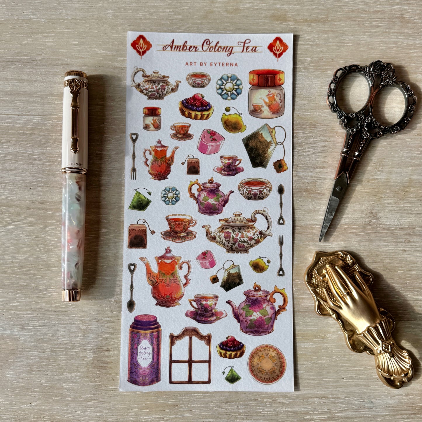 [Exclusive] Amber Oolong Tea Sticker Sheet
