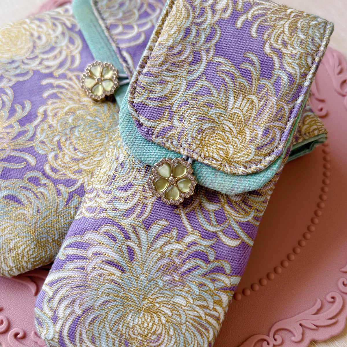 Handmade 3 Slot Chrysanthemum Tea Pen Case