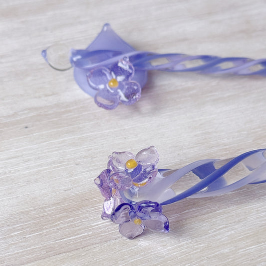 [Exclusive] Handmade Hydrangeas Glass Pen & Pen Rest