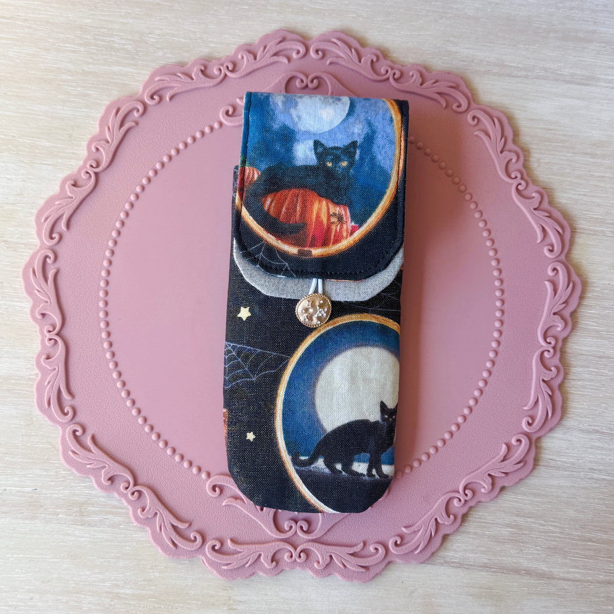 Handmade 3 Slot Midnight Familiar Pen Case