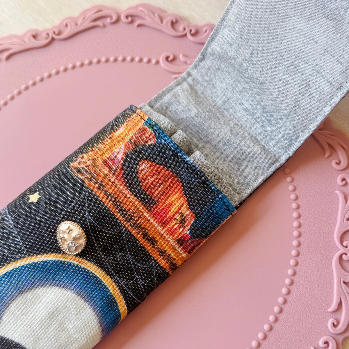 Handmade 3 Slot Midnight Familiar Pen Case