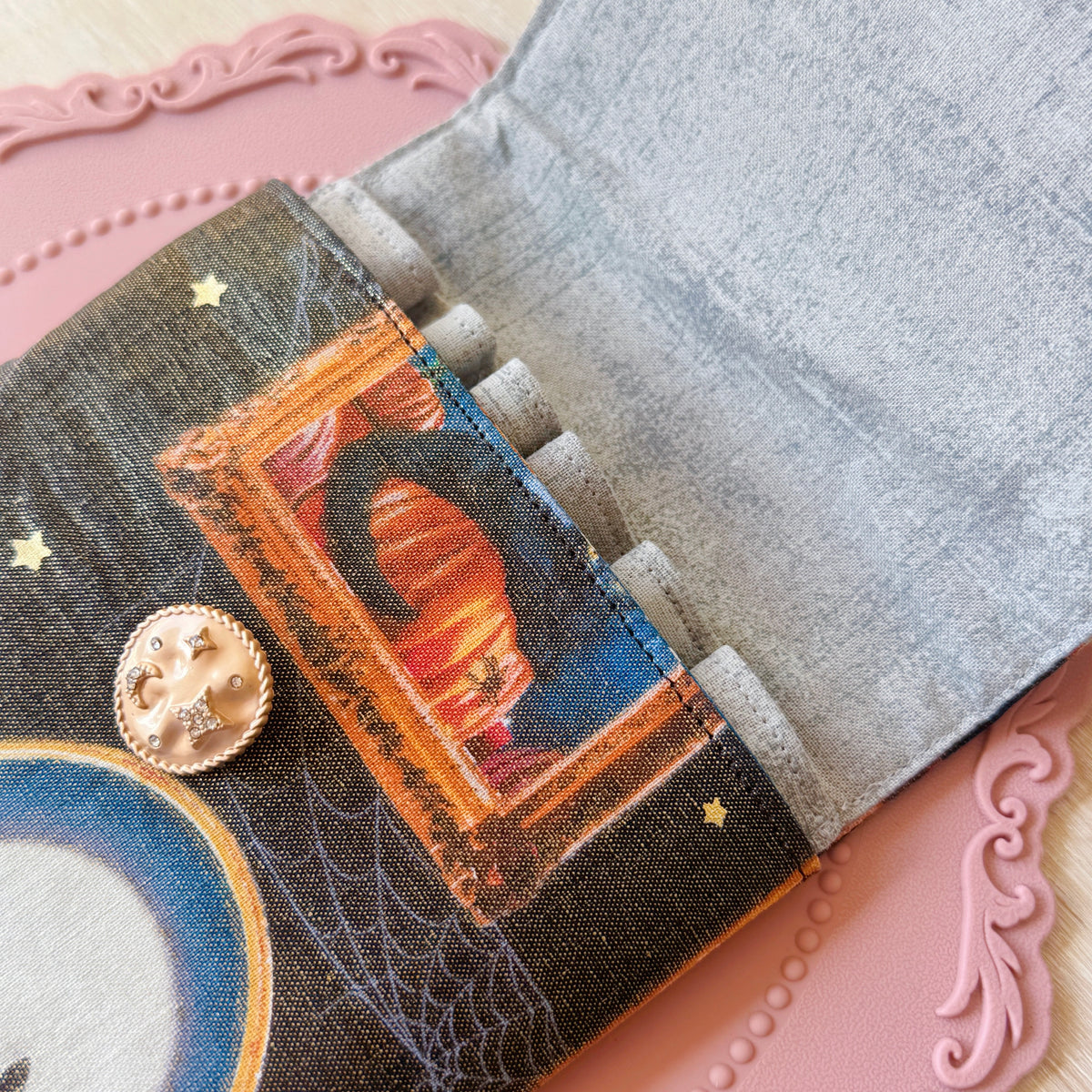 Handmade 6 Slot Midnight Familiar Pen Case
