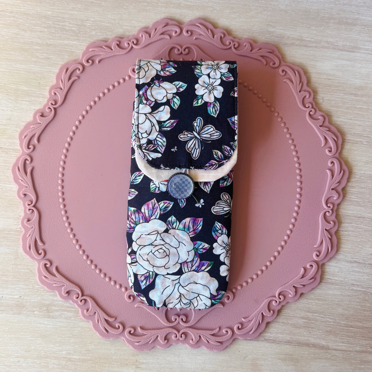 Handmade 3 Slot Raden Flower Pups Pen Case