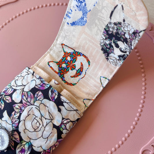Handmade 3 Slot Raden Flower Pups Pen Case