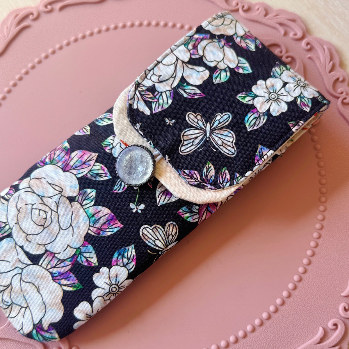 Handmade 3 Slot Raden Flower Pups Pen Case