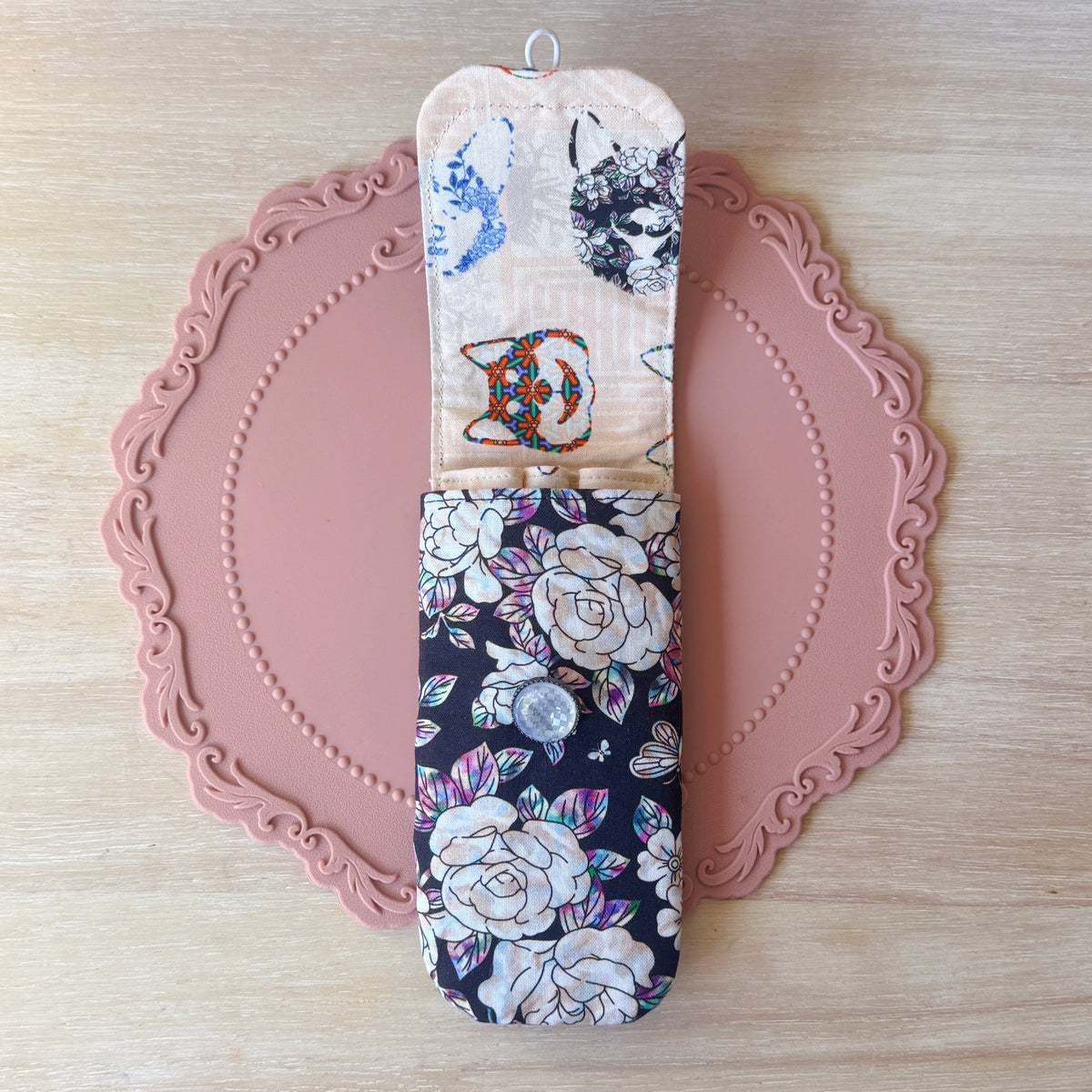 Handmade 3 Slot Raden Flower Pups Pen Case