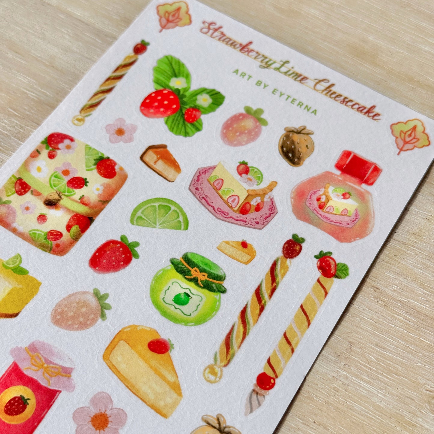 [Exclusive] Strawberry Lime Cheesecake Sticker Sheet