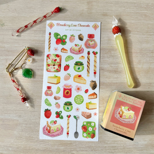 [Exclusive] Strawberry Lime Cheesecake Sticker Sheet