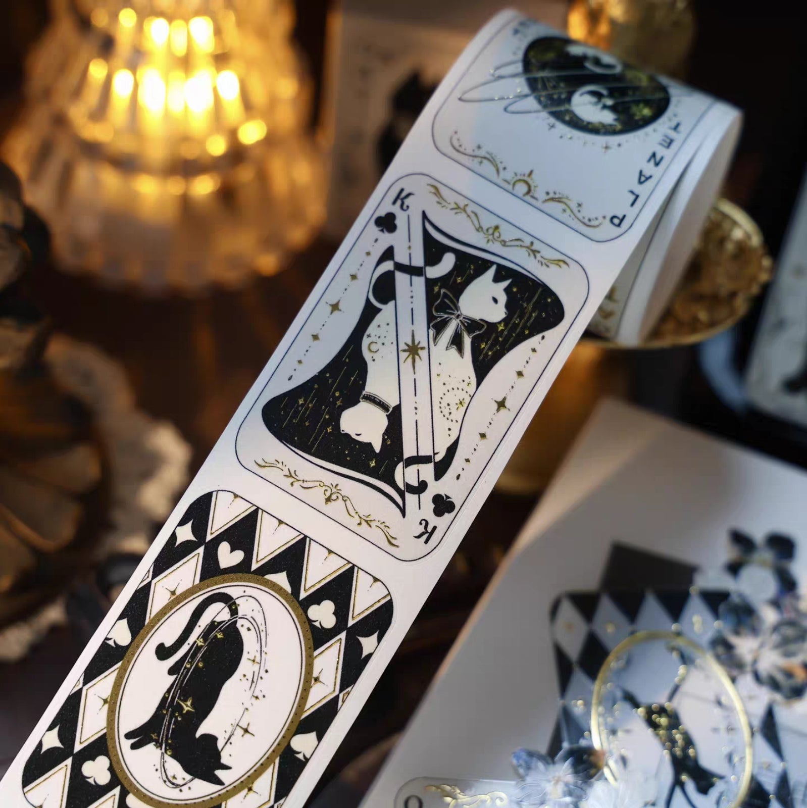 Star Tarot Notes Kiss-Cut Gold Foil-Stamped Tape