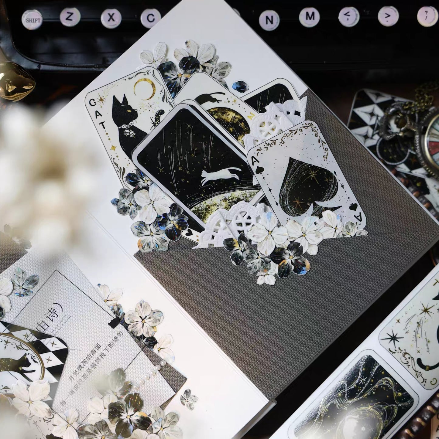 Star Tarot Notes Kiss-Cut Gold Foil-Stamped Tape