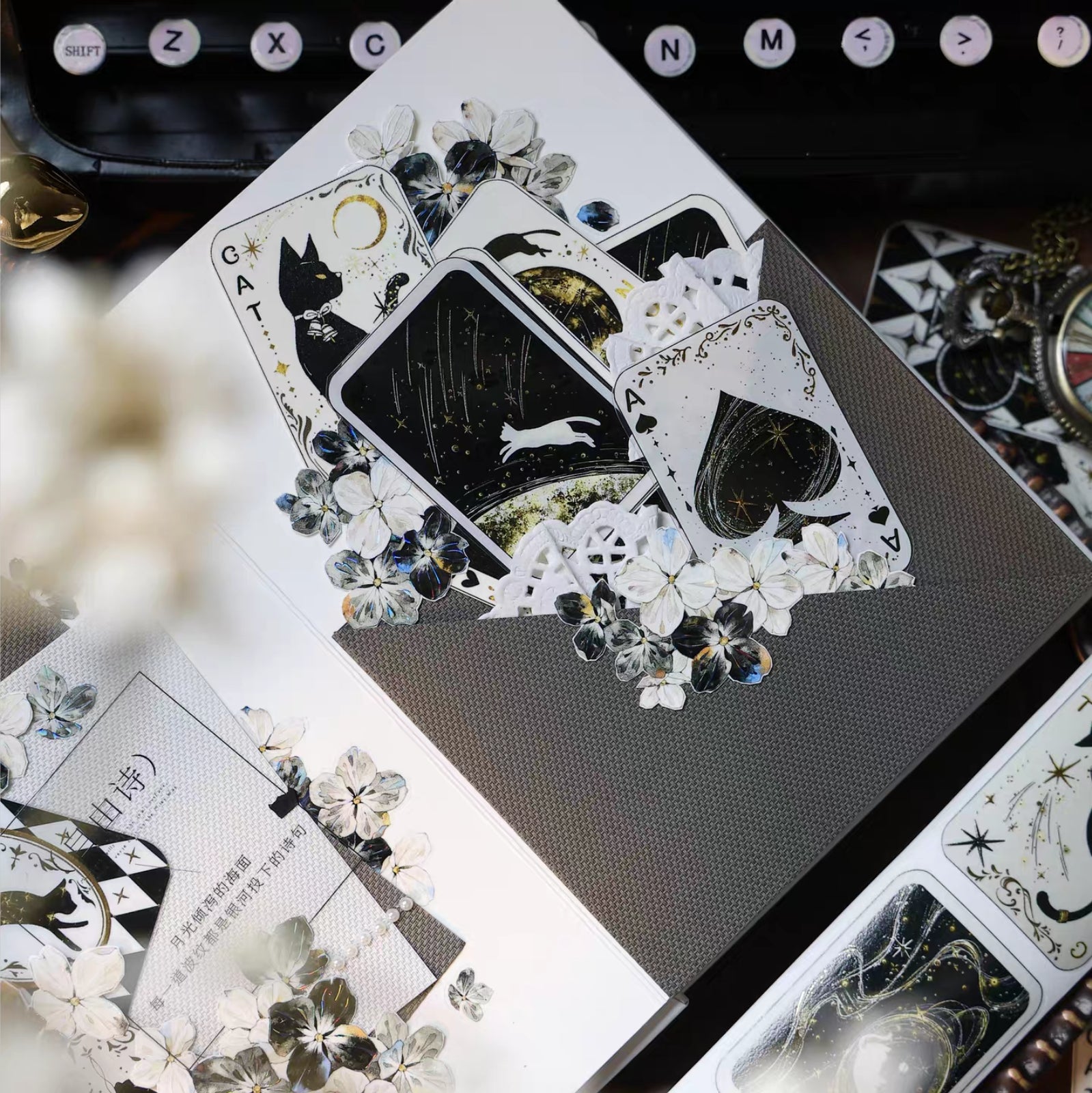 Star Tarot Notes Kiss-Cut Gold Foil-Stamped Tape