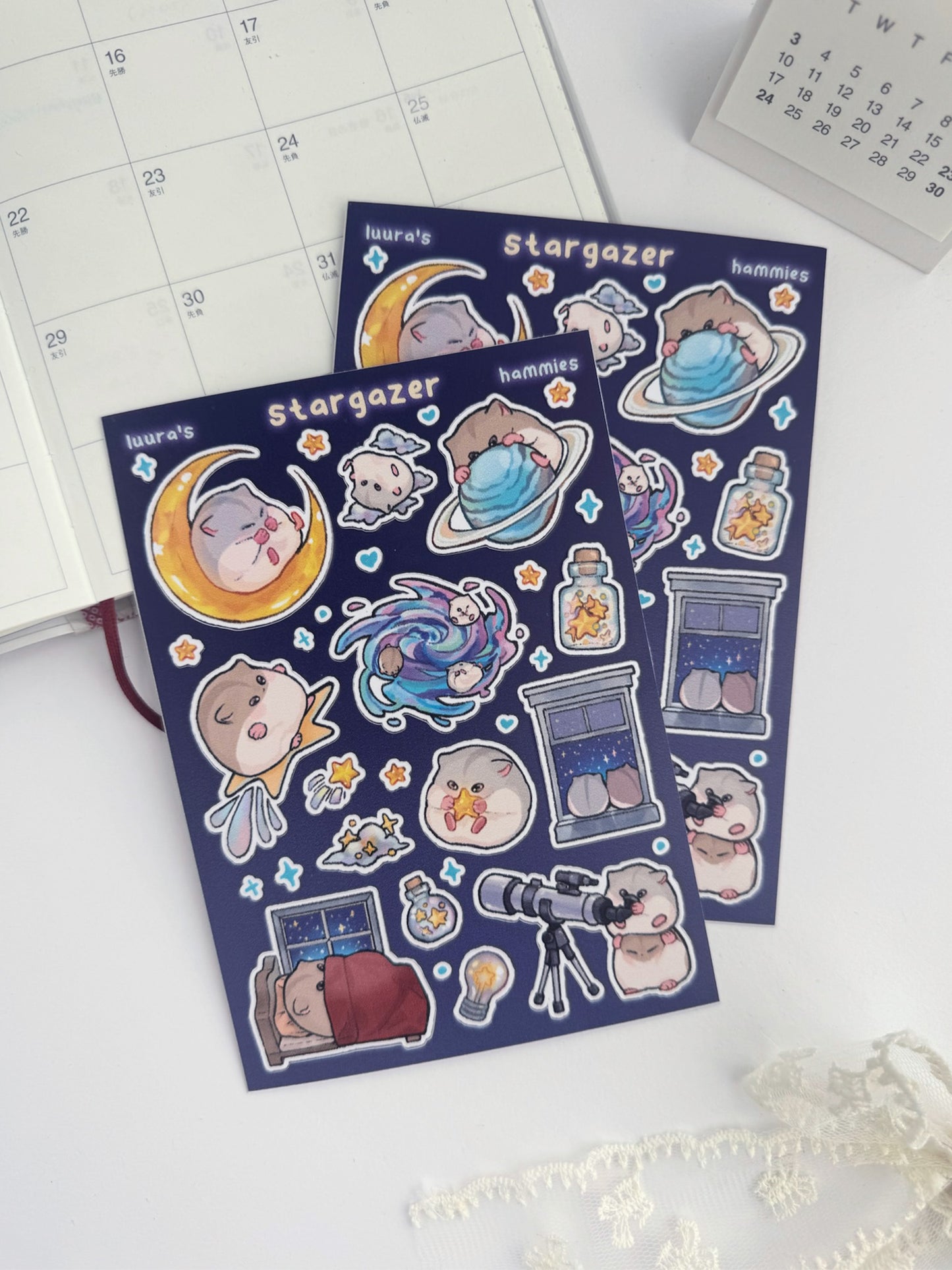 Stargazer Hamsters Sticker Sheet
