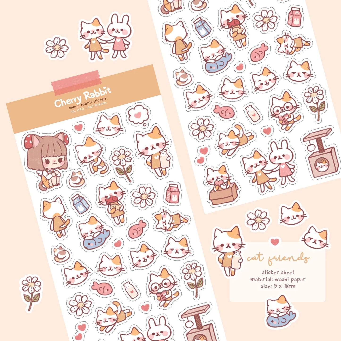 Cat Friends Sticker Sheet