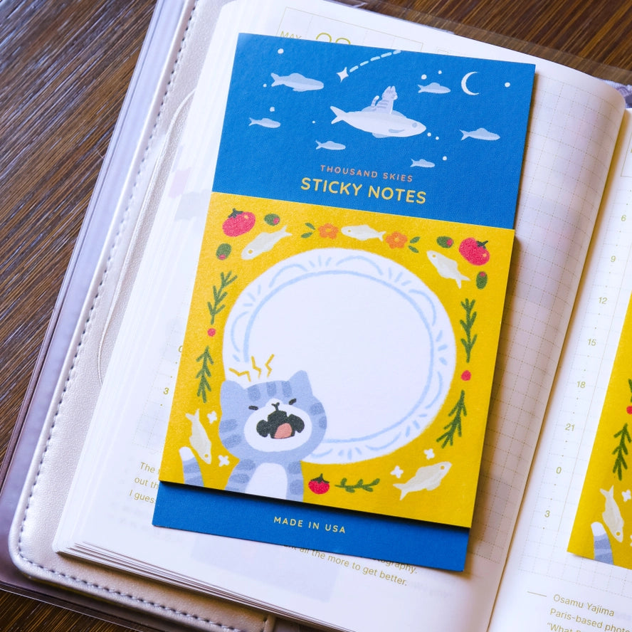 Sardine Plate Sticky Notes