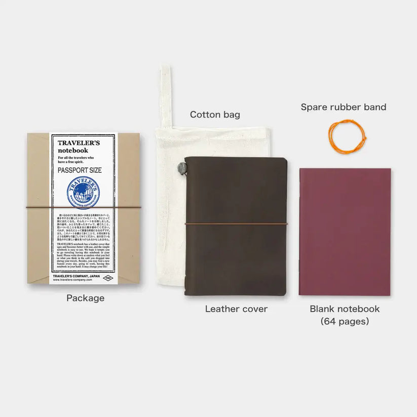 Traveler's Notebook Starter Kit Passport Size - Brown