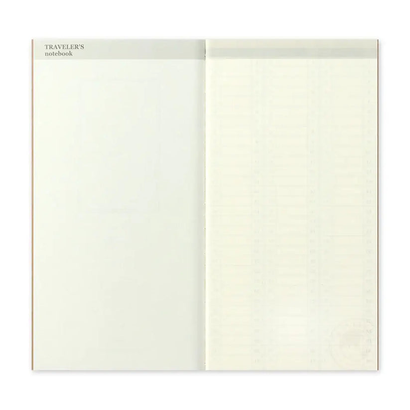 Traveler's Notebook Regular Insert - 019 Free Diary (Weekly + Memo)