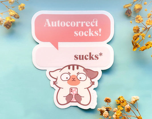 Autocorrect Sucks Clear Vinyl Sticker