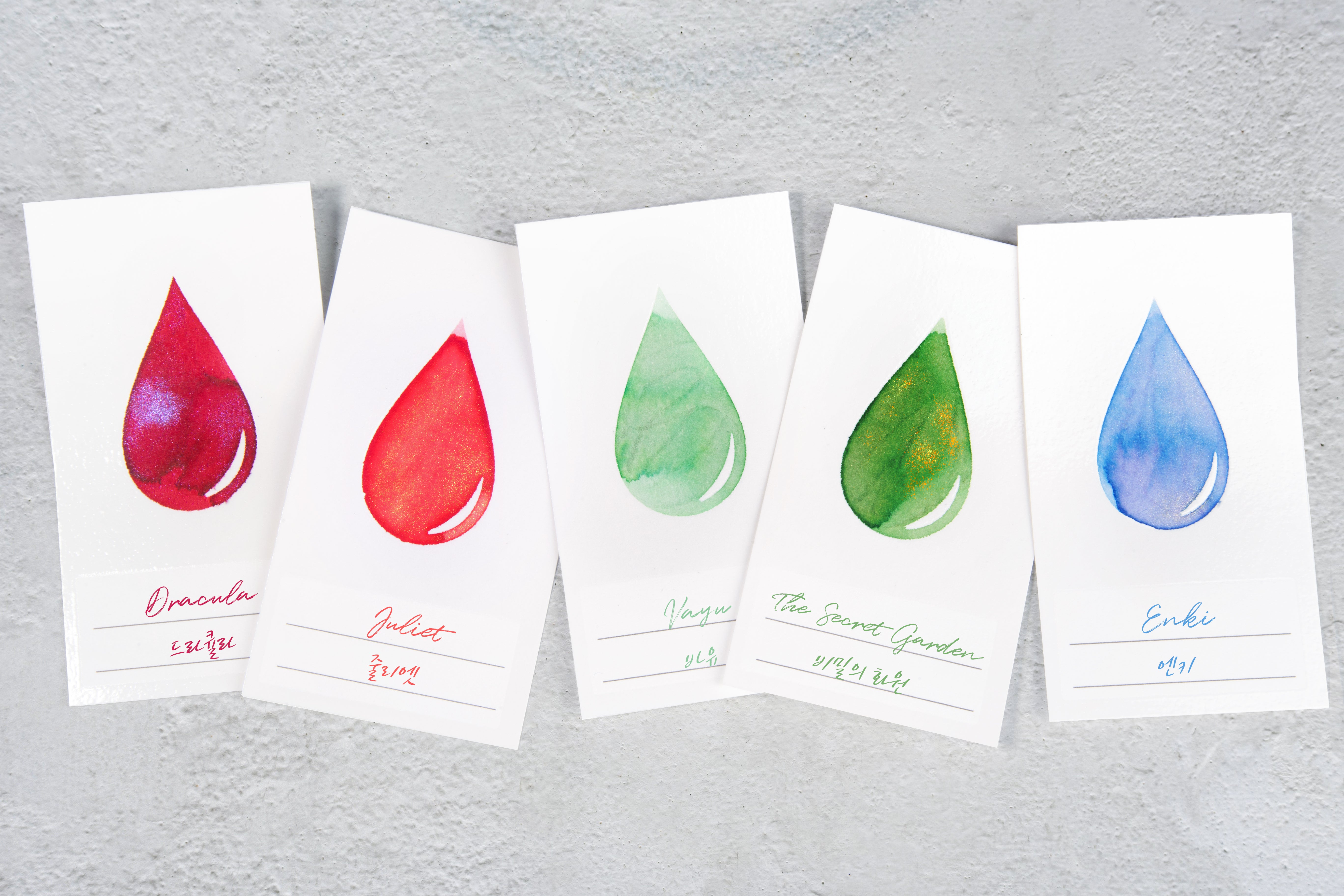 Coloured Ink Back Wearingeul Ink Drop Color Swatch – Soe & Soe