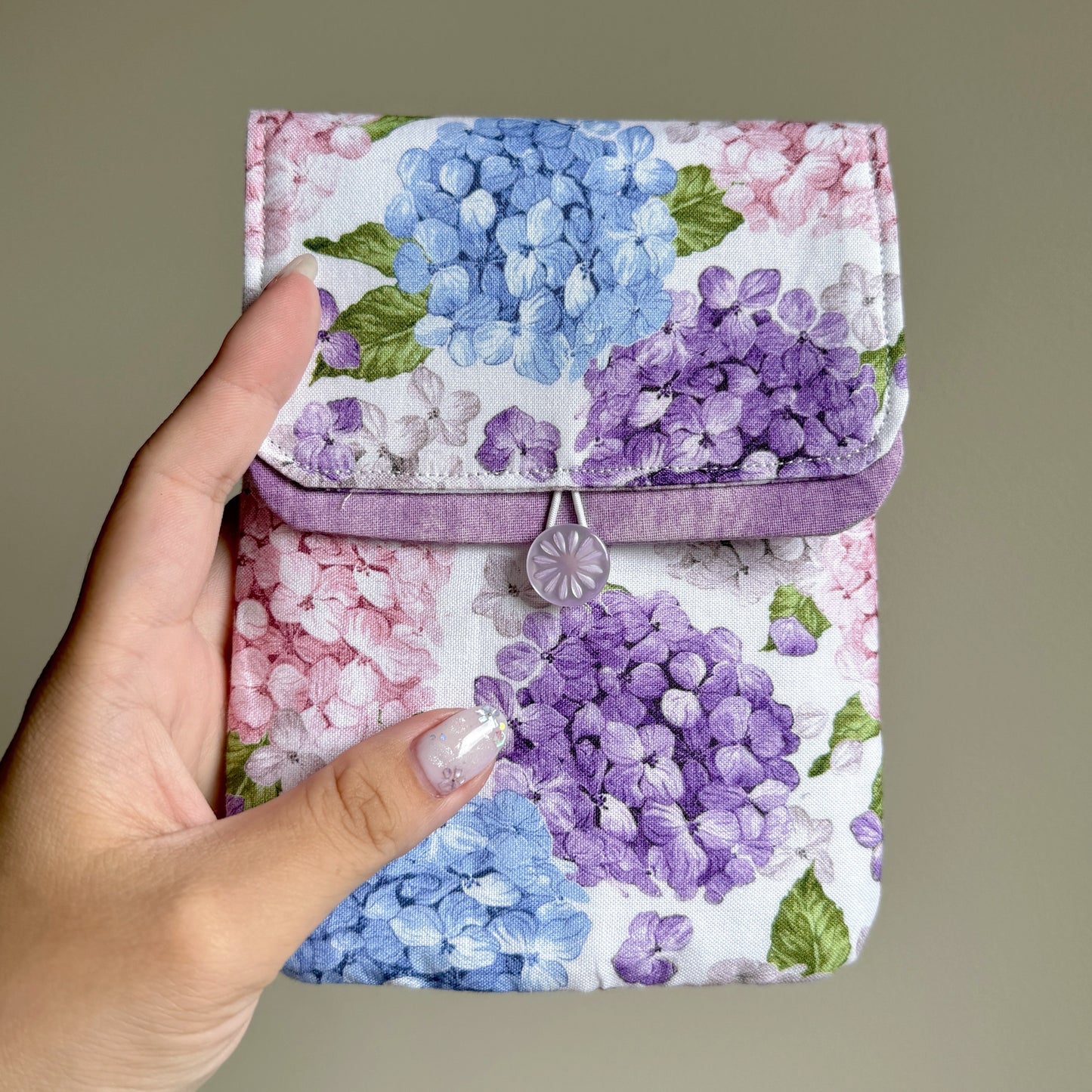 Handmade Four Colour Hydrangea 6 Slot Large Pen Case